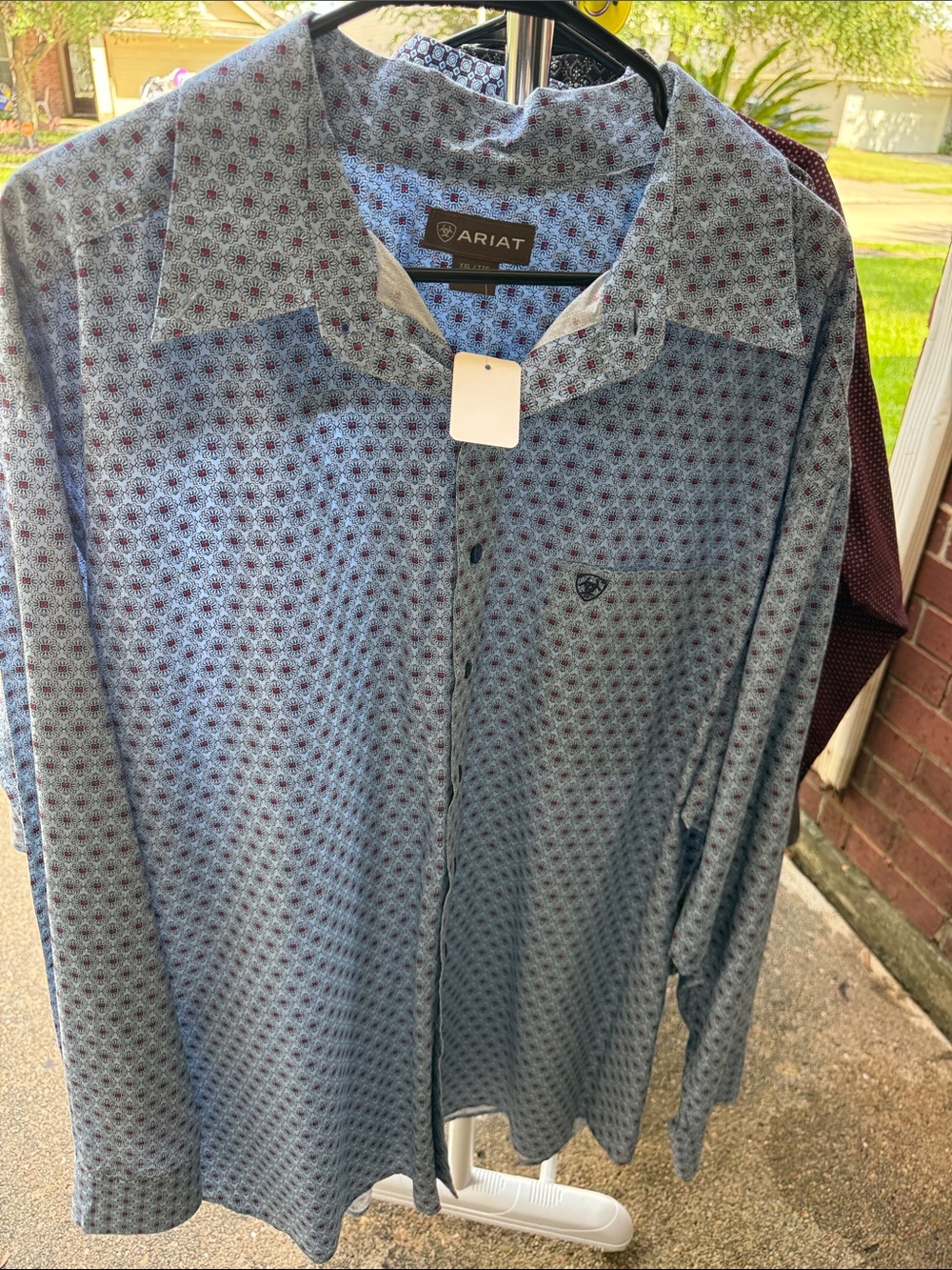 Ariat Men's Light Blue Micro-Pattern Button-Down Shirt